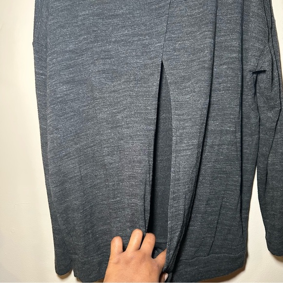 Lou & Grey Signaturesoft Charcoal Knit Open Back Long Sleeve Top Size Large - Picture 13 of 16